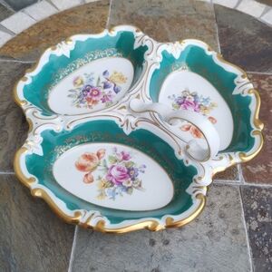 Floral Porcelain Divided Serving Dish